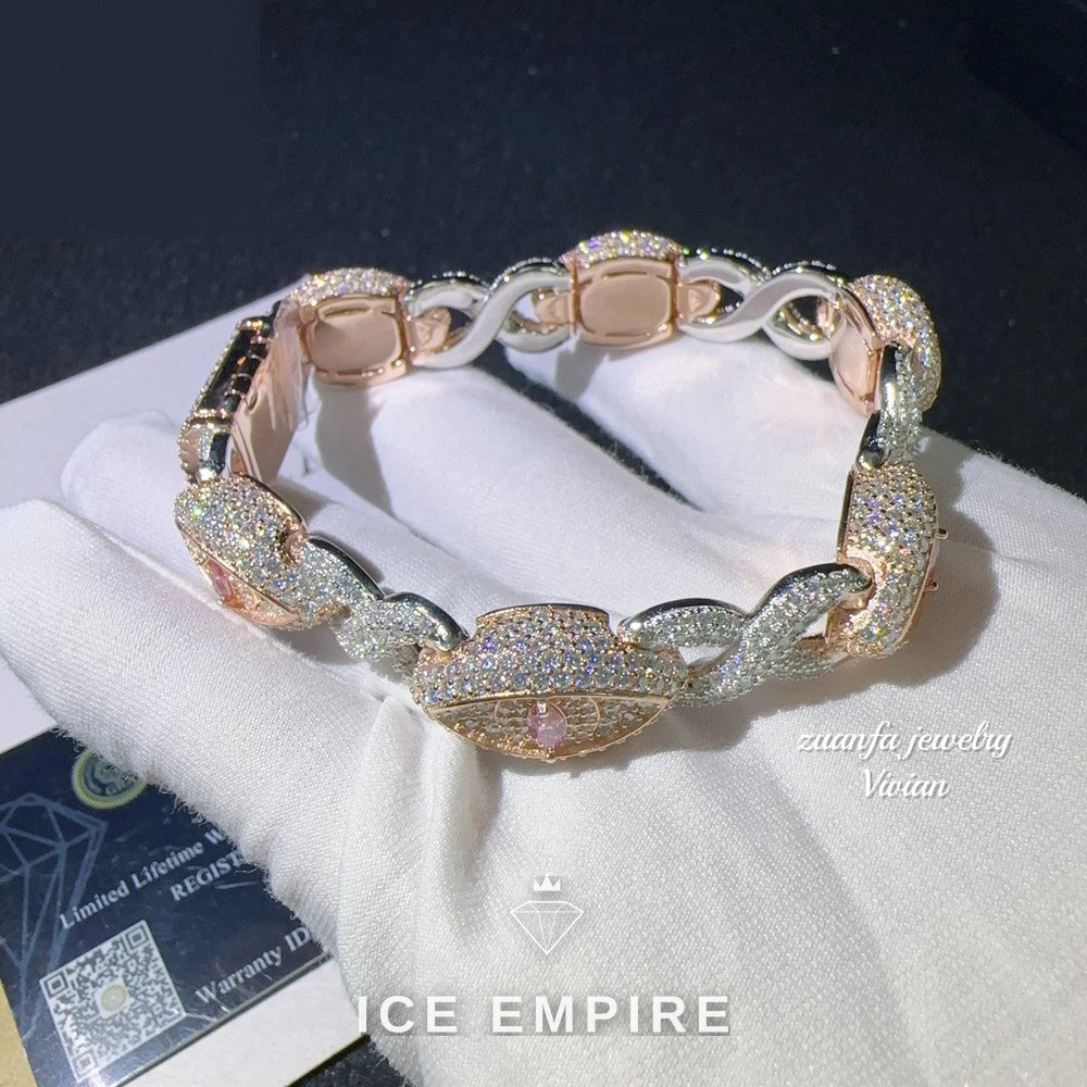 Iced Out 925 Silver Moissanite Cuban Chain