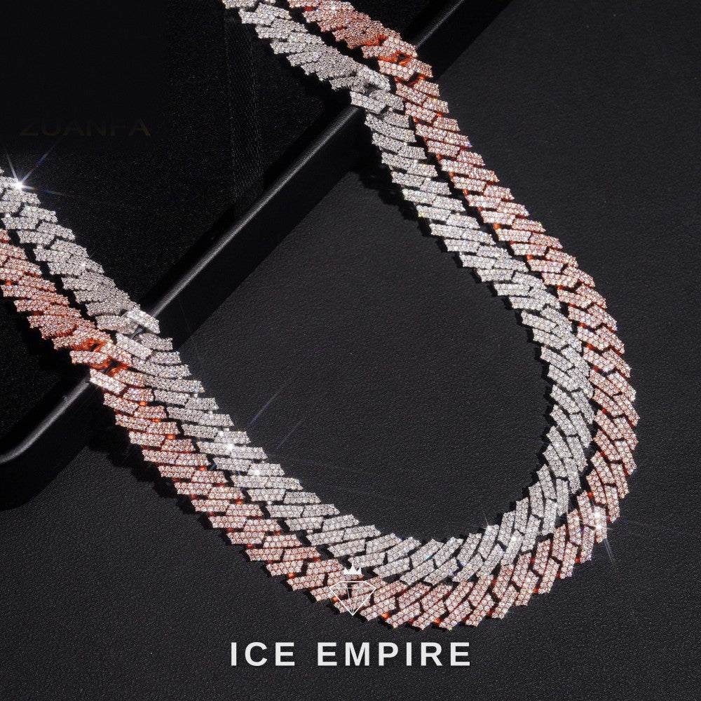 Iced Out Rose Gold Plated Moissanite Cuban Chain