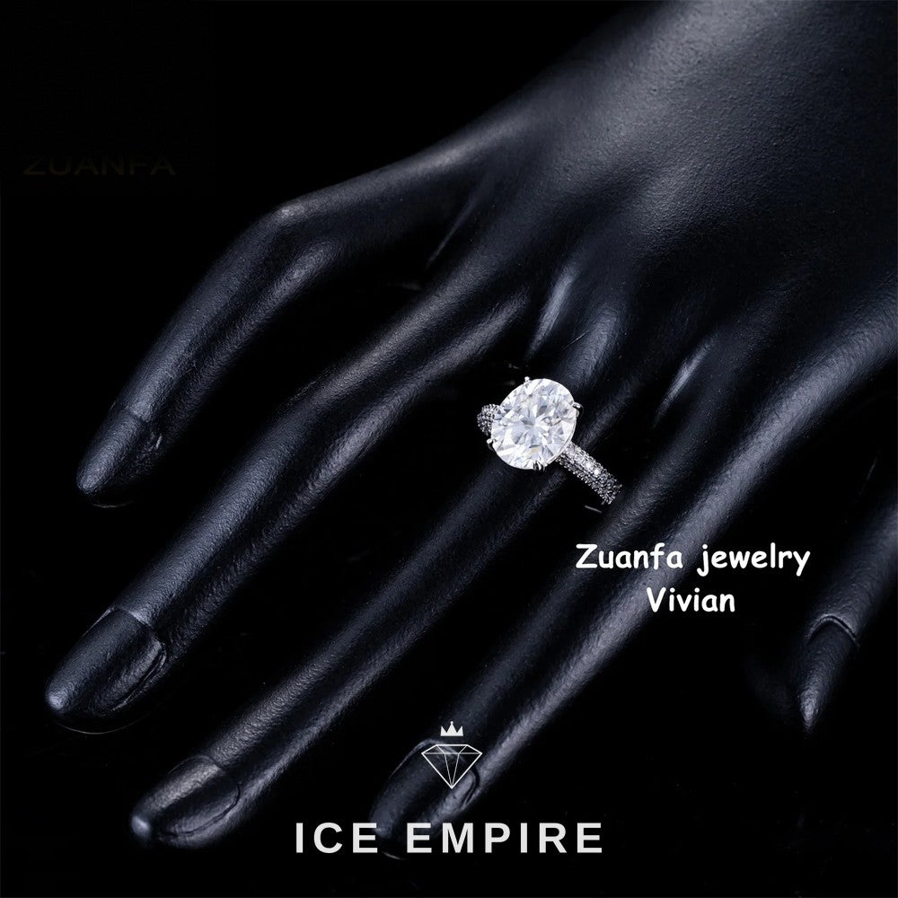 Iced Out 925 Silver Moissanite Ring