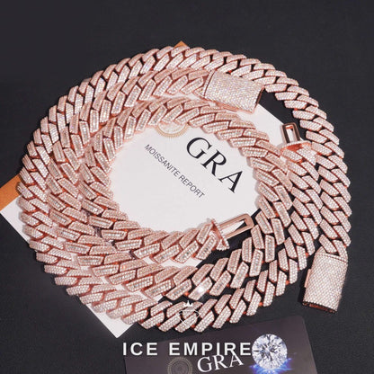 Iced Out Rose Gold Plated Moissanite Cuban Chain