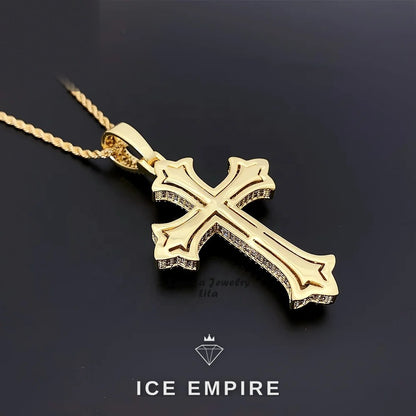 Iced Out Cross 925 Silver Moissanite Pendant