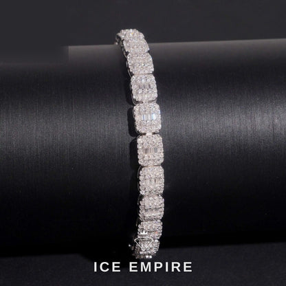 Iced Out Baguette Rose Gold Plated Moissanite Cuban Chain