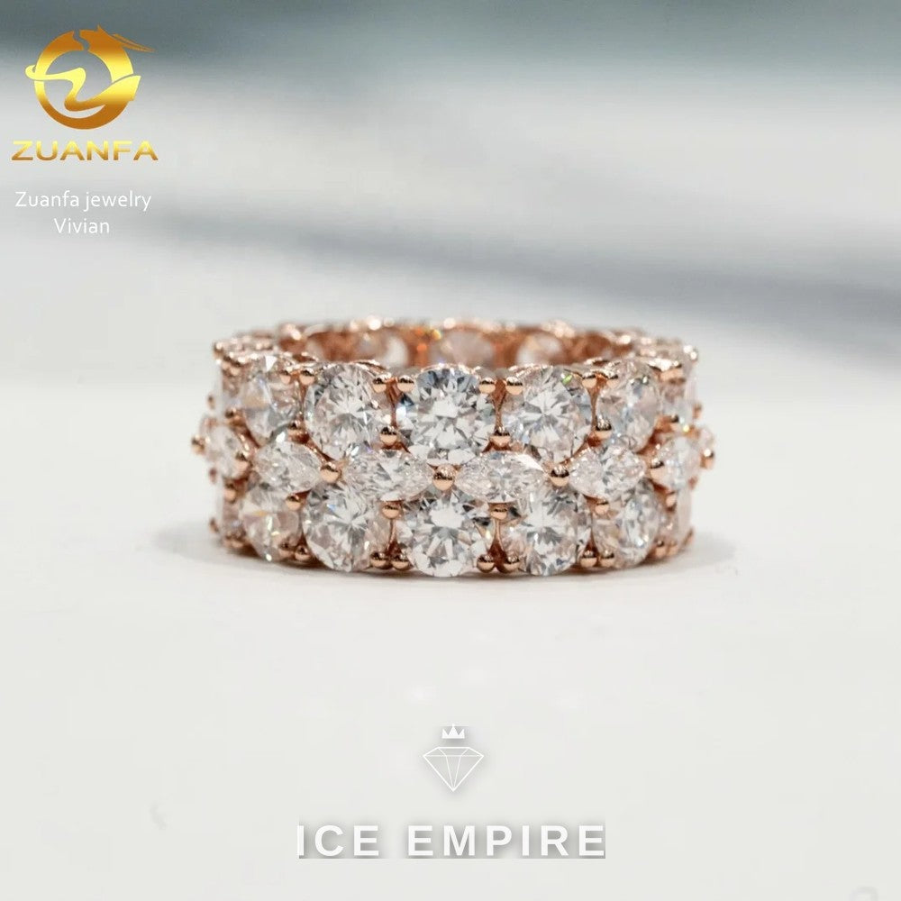 Iced Out Gold Plated Moissanite Ring