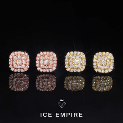 Iced Out 925 Silver Moissanite Stud Earrings