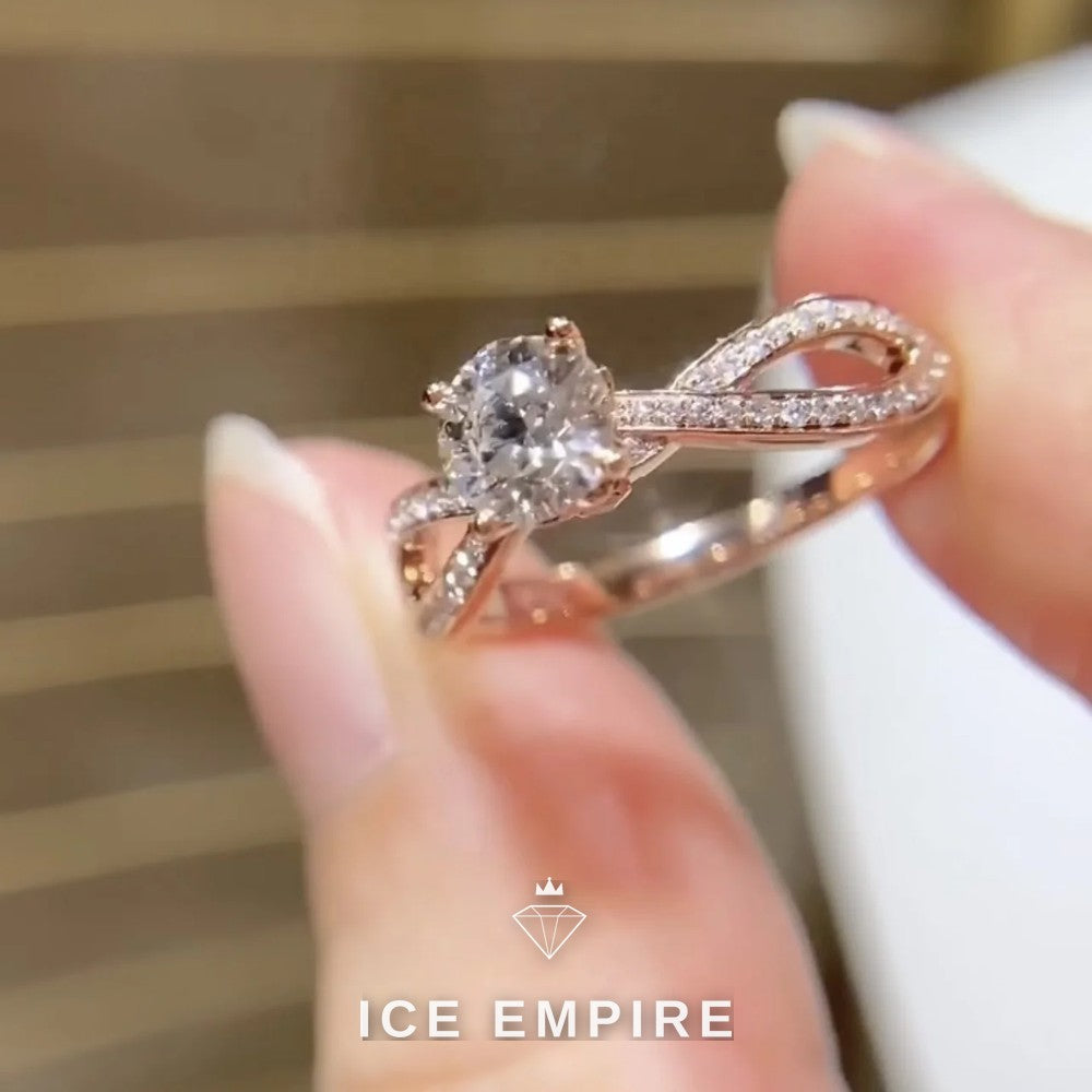 Iced Out Rose Gold Lab Grown Diamond Ring