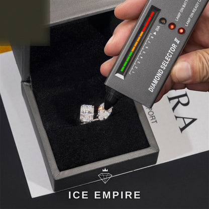 Iced Out 925 Silver Moissanite Engagement Ring