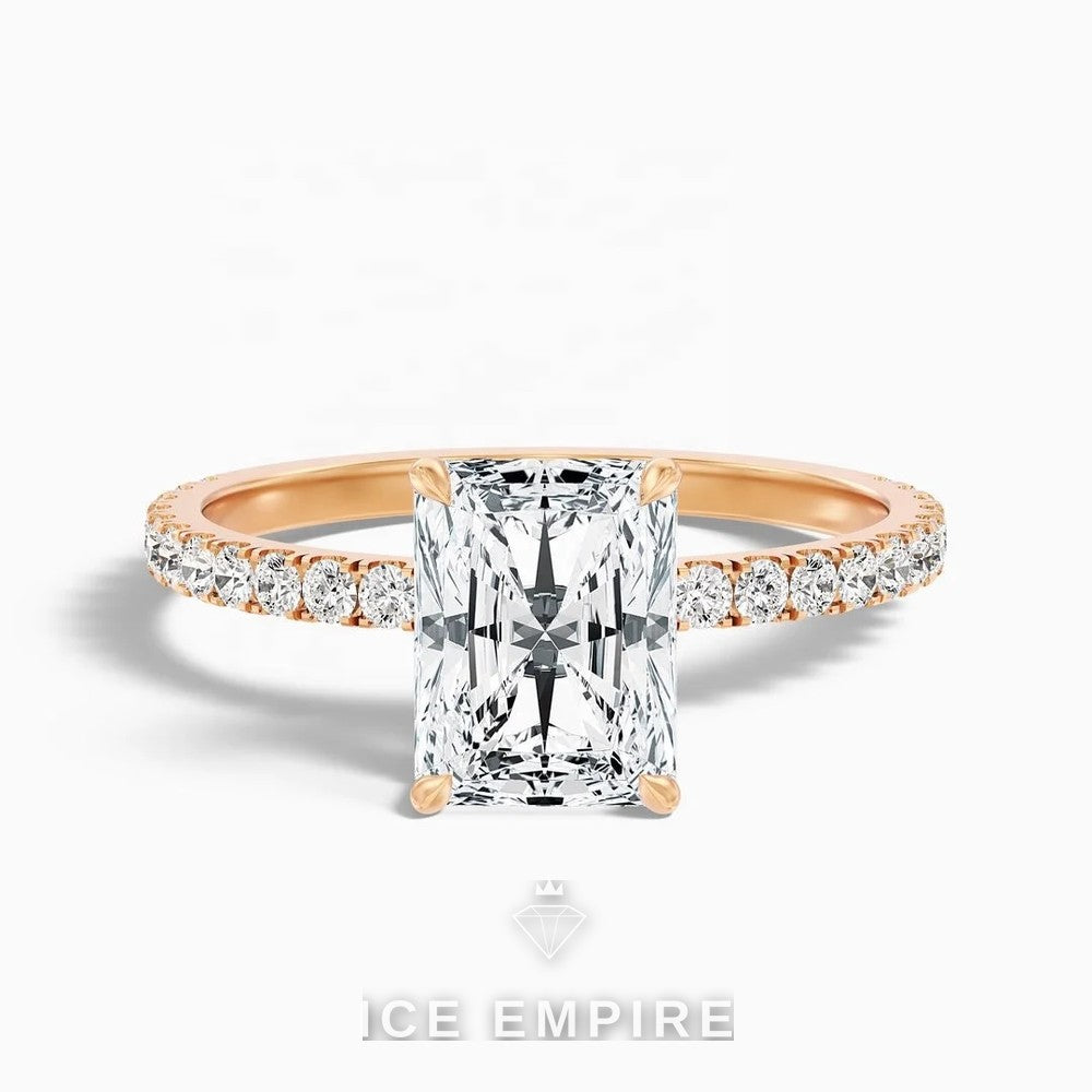 Iced Out 10K Gold Lab Grown Diamond Engagement Ring