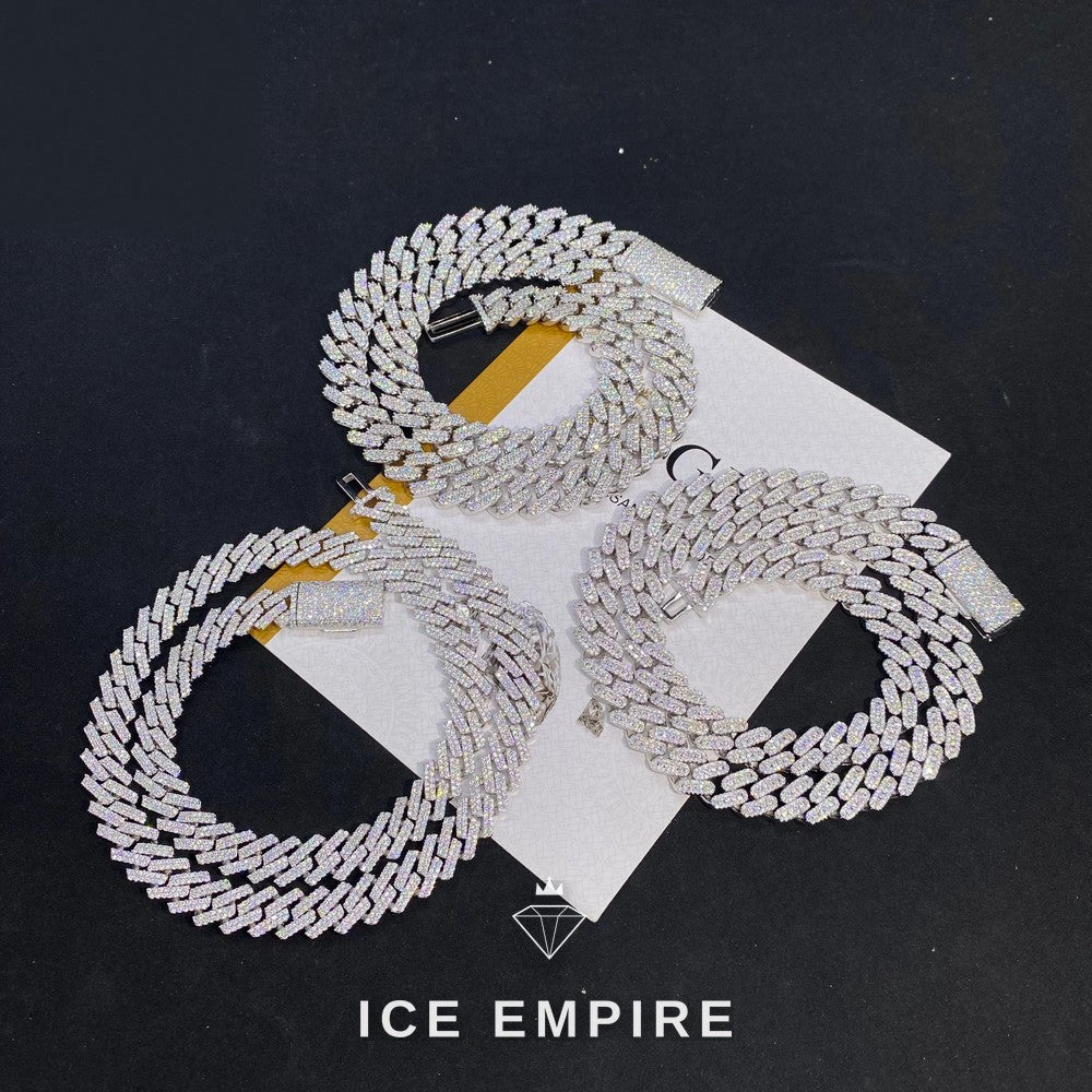 Iced Out Rose Gold Moissanite Cuban Chain