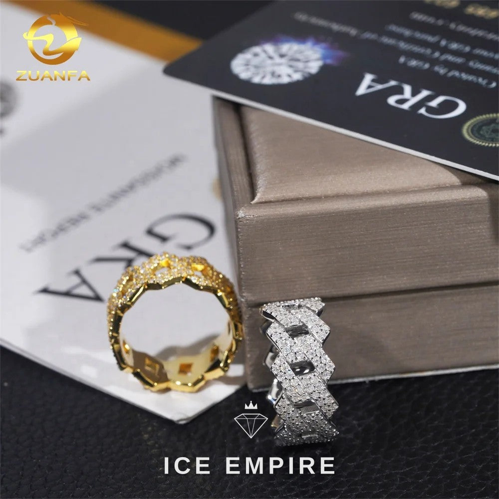 Iced Out 925 Silver Moissanite Cuban Chain