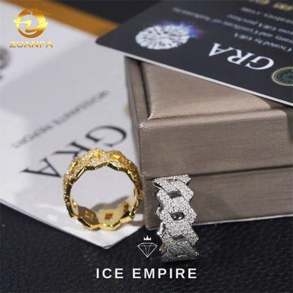Iced Out 925 Silver Moissanite Cuban Chain