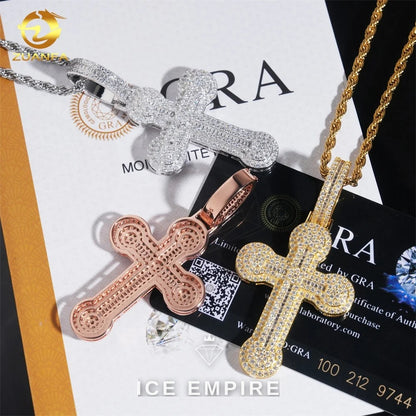 Iced Out Baguette 925 Silver Pendant