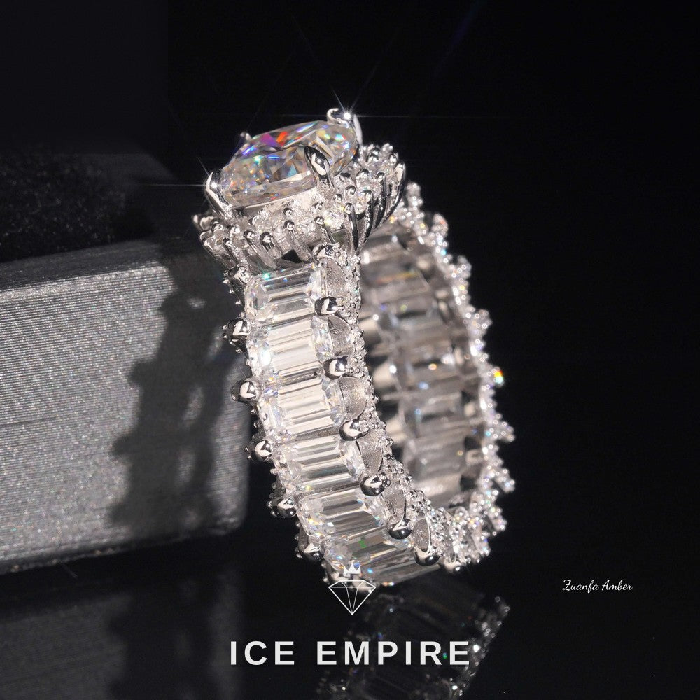 Iced Out 14K Gold Lab Grown Diamond Wedding Band