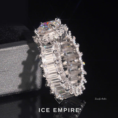 Iced Out 14K Gold Lab Grown Diamond Wedding Band