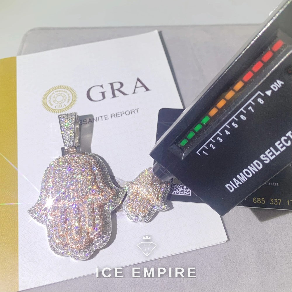 Iced Out 925 Silver Moissanite Pendant