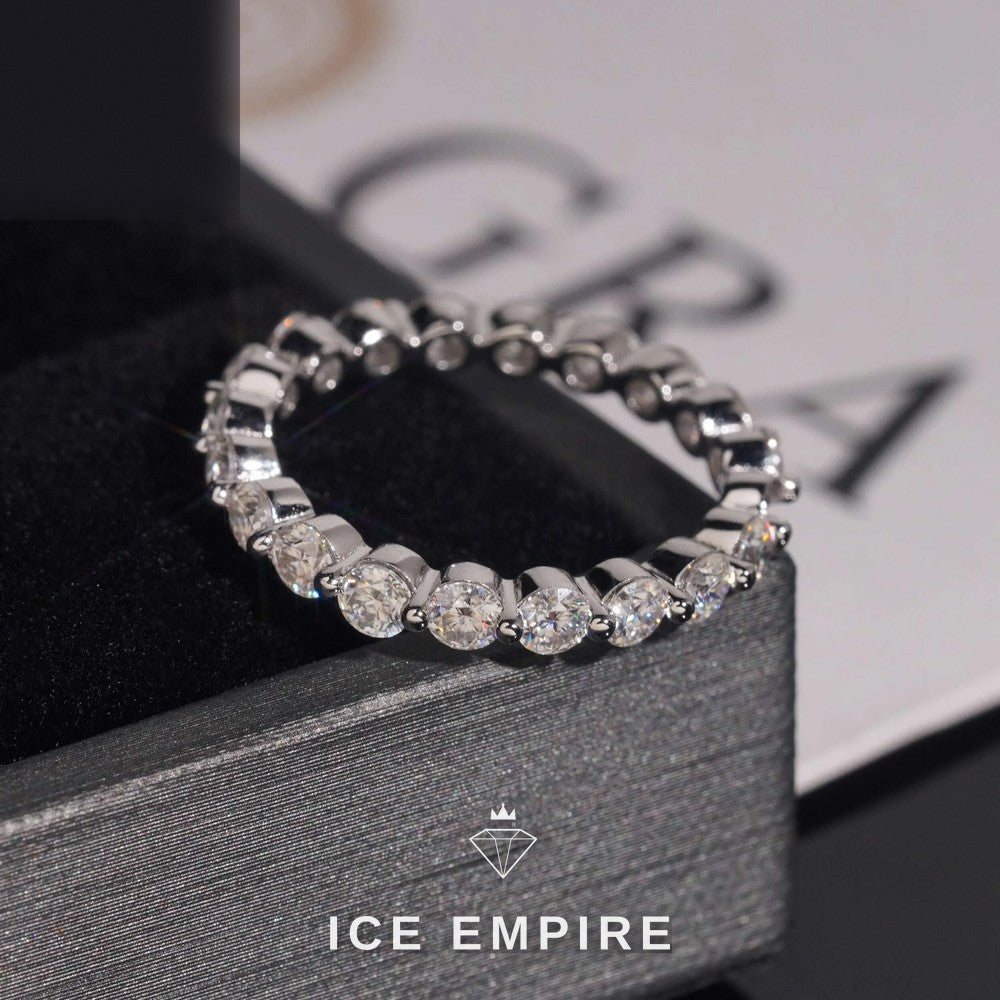 Iced Out 925 Silver Moissanite Ring