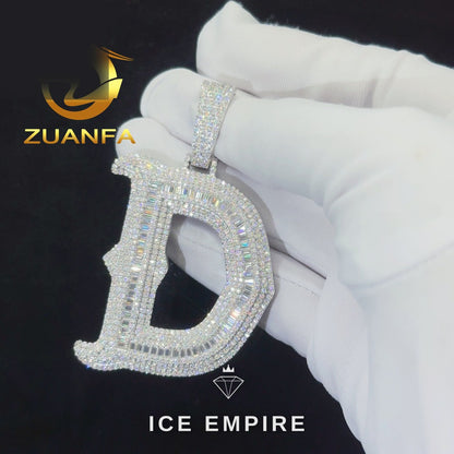 Iced Out Baguette Rose Gold Plated Moissanite Pendant