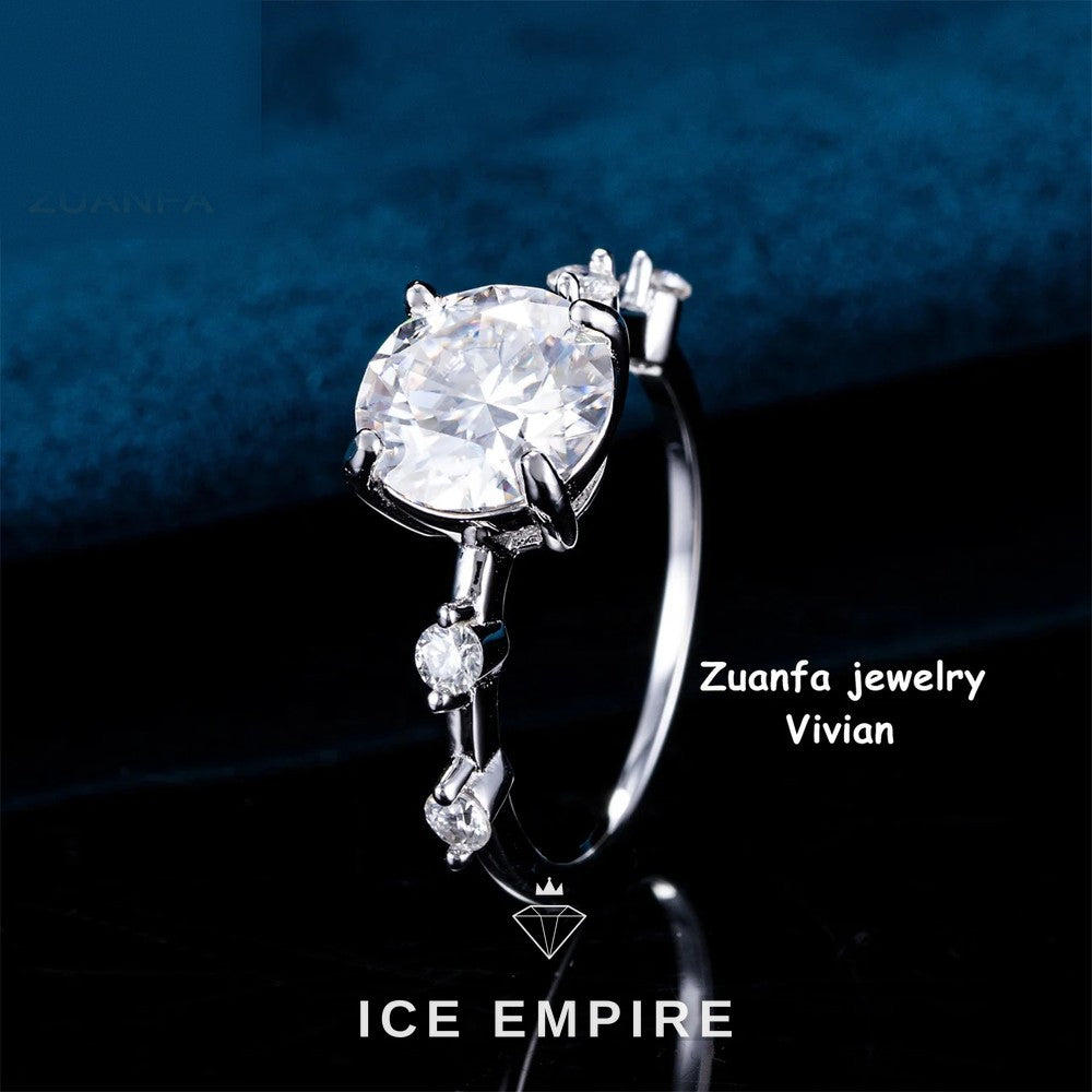 Iced Out 925 Silver Moissanite Ring