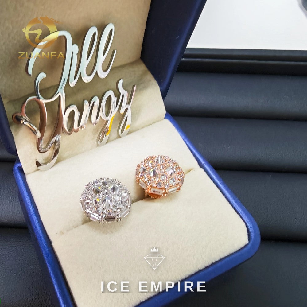 Iced Out Baguette 925 Silver Moissanite Earrings