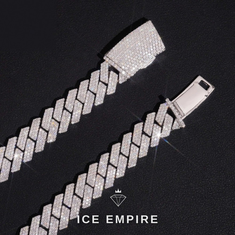 Iced Out Rose Gold Plated Moissanite Cuban Chain