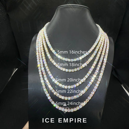 Iced Out Rose Gold Plated Moissanite Tennis Chain