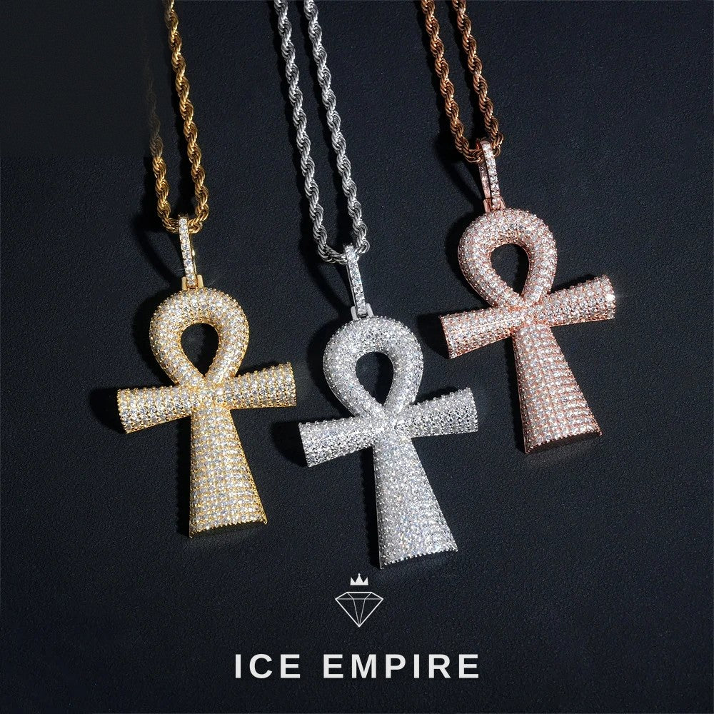 Iced Out Baguette Rose Gold Plated Moissanite Pendant