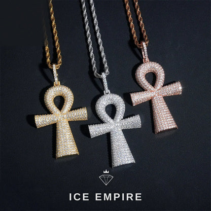 Iced Out Baguette Rose Gold Plated Moissanite Pendant