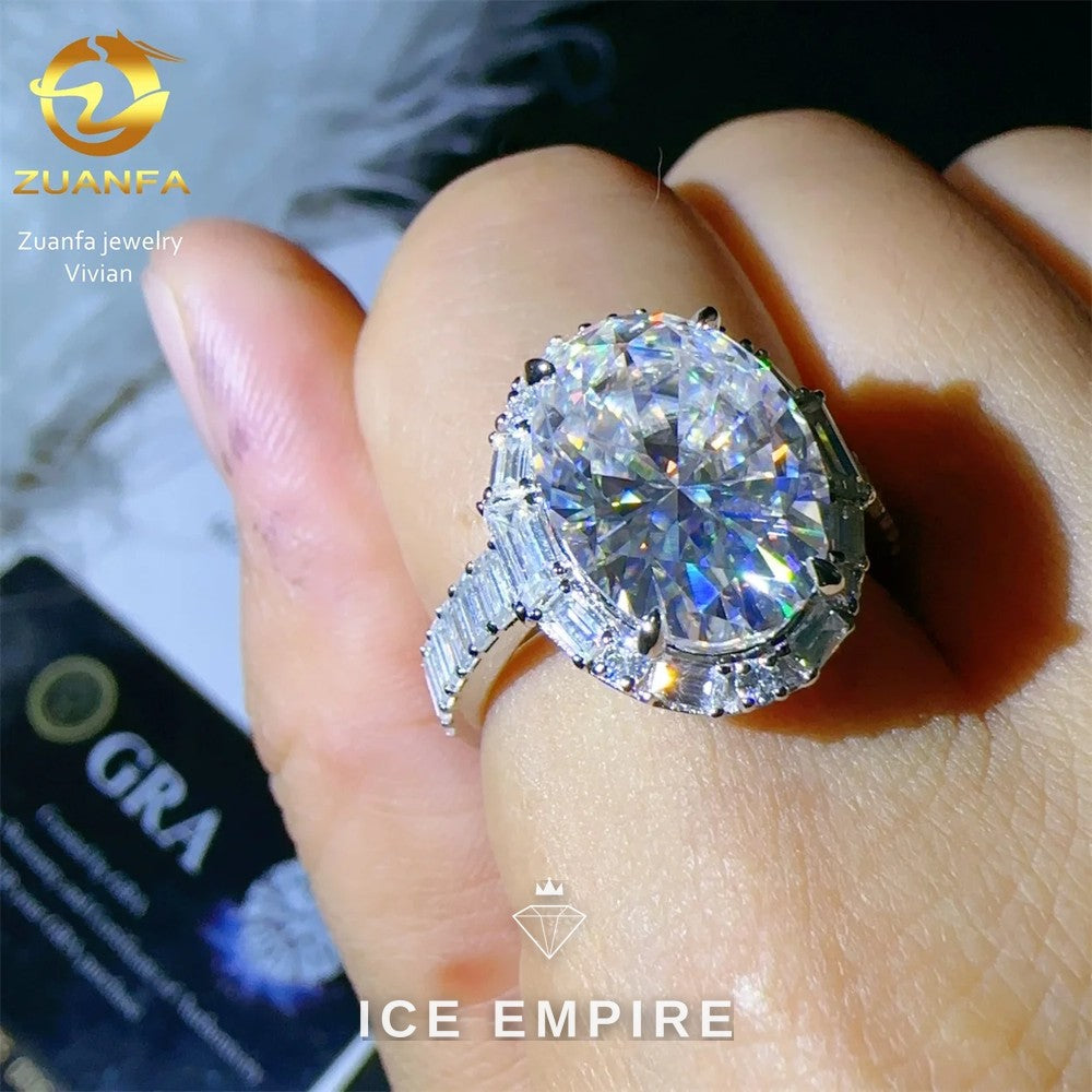 Iced Out 925 Silver Moissanite Ring