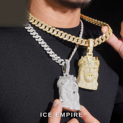 Iced Out Baguette 925 Silver Pendant