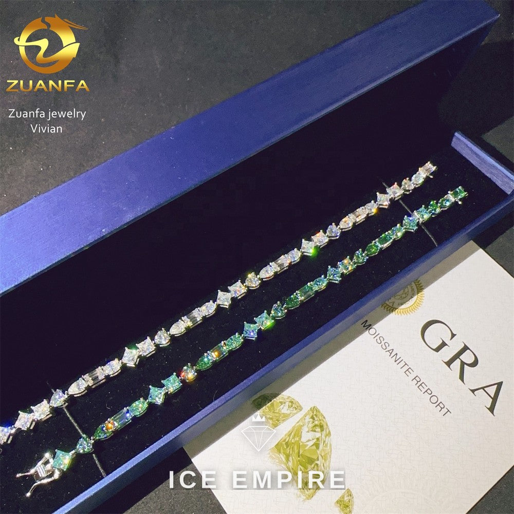 Iced Out 925 Silver Moissanite Tennis Chain