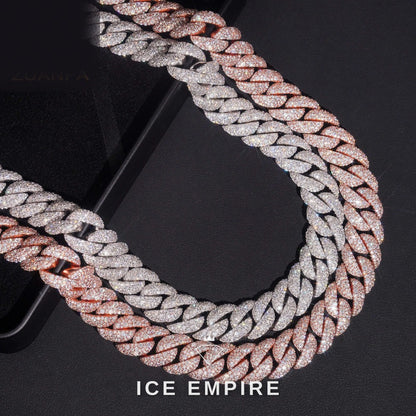Iced Out Rose Gold Plated Moissanite Cuban Chain
