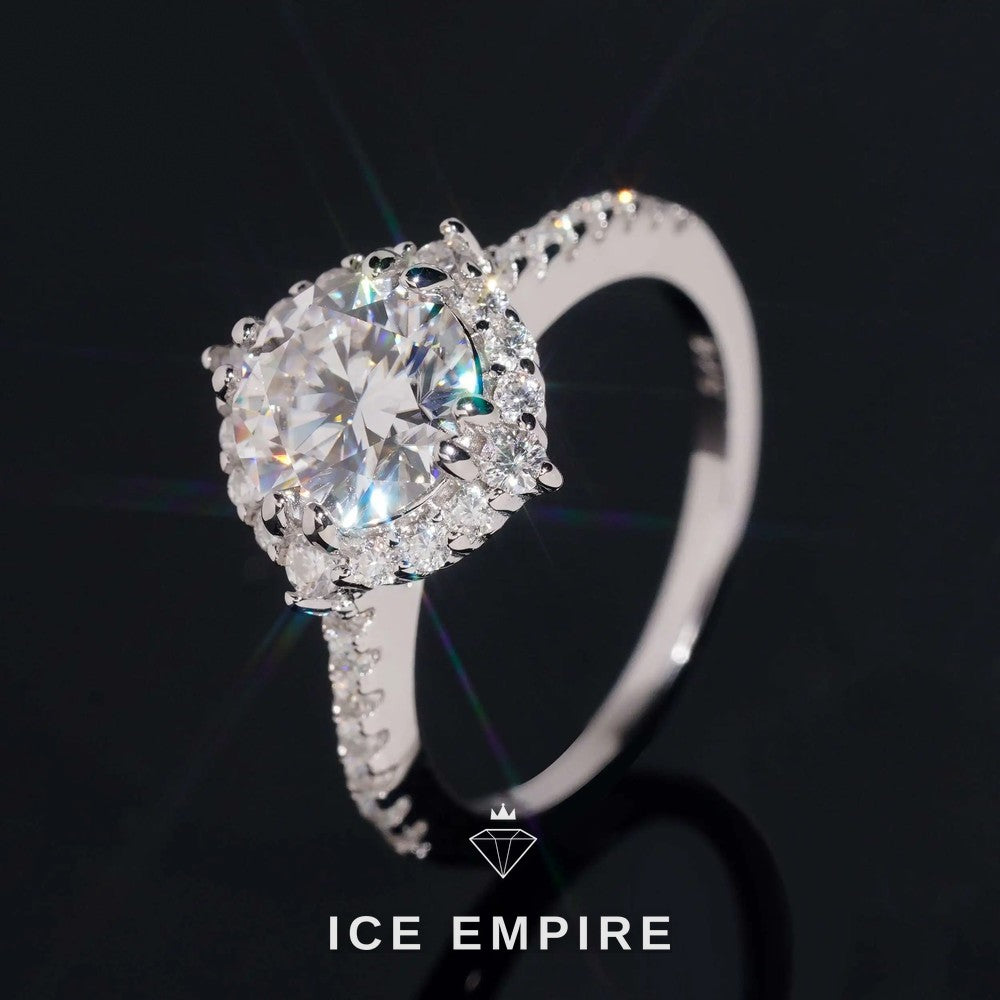 Iced Out 18K Gold Moissanite Wedding Band