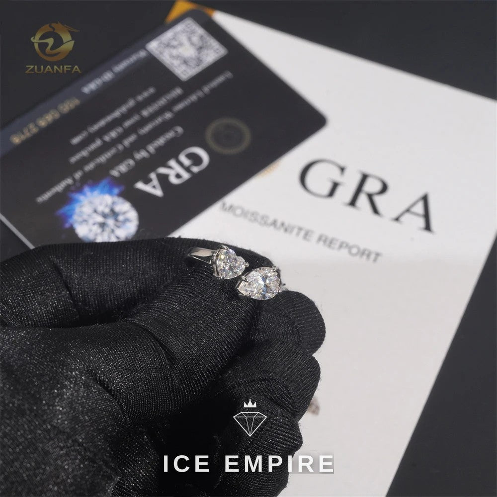 Iced Out Heart Gold Plated Moissanite Engagement Ring
