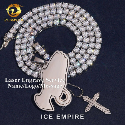 Iced Out 925 Silver Moissanite Pendant