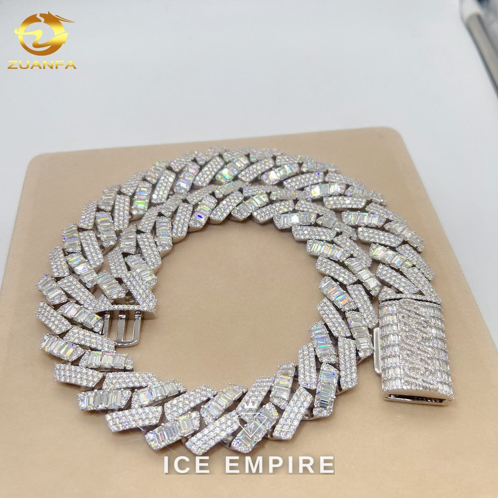 Iced Out Rose Gold Plated Moissanite Cuban Chain