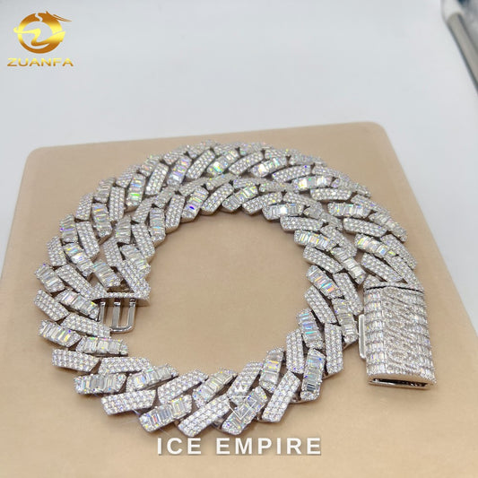 Iced Out Rose Gold Plated Moissanite Cuban Chain