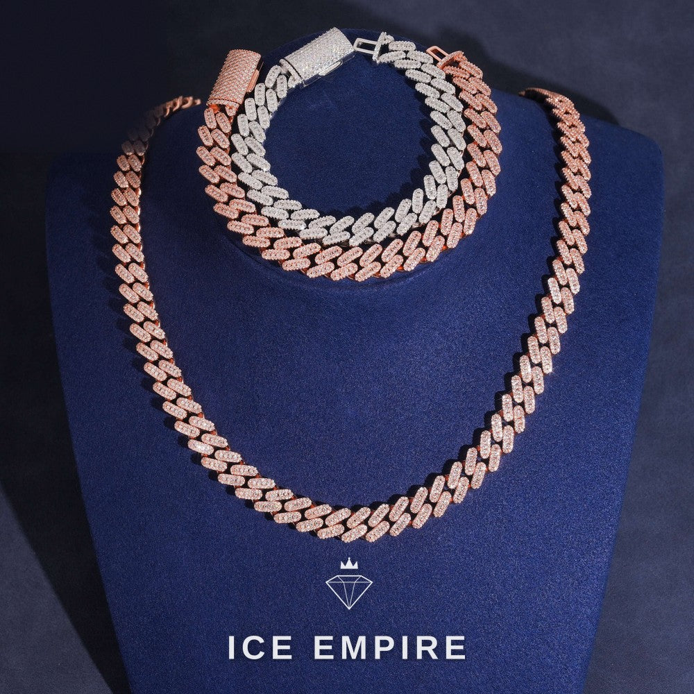 Iced Out Gold Plated Moissanite Cuban Chain