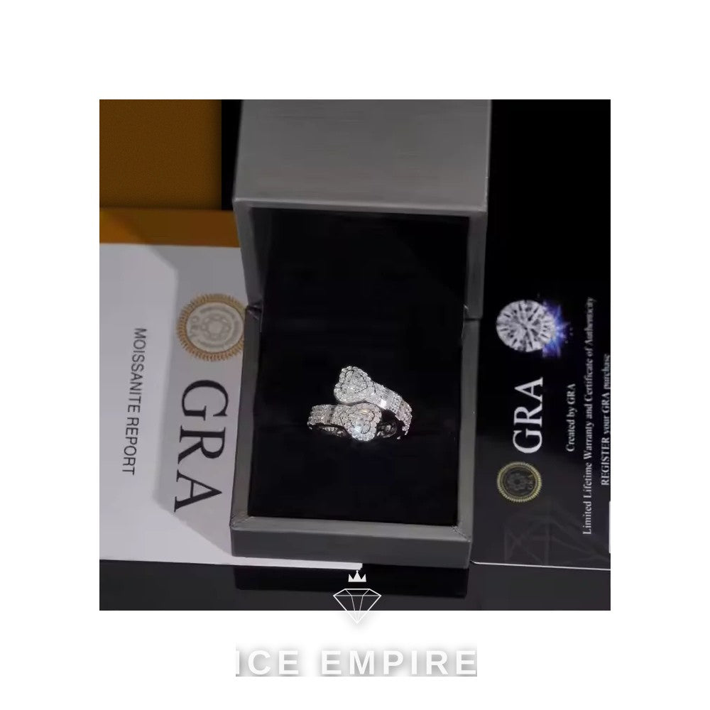 Iced Out 925 Silver Moissanite Ring