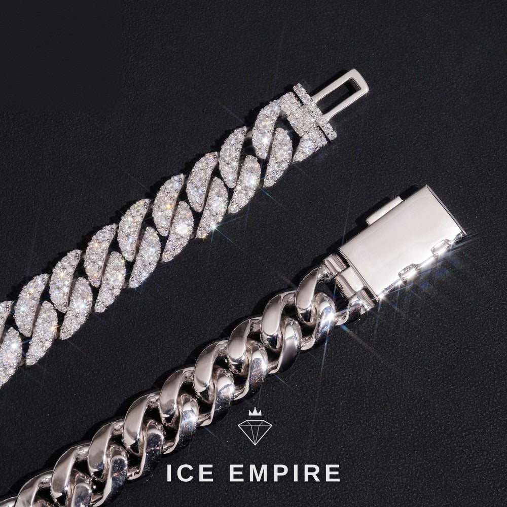 Iced Out Rose Gold Plated Moissanite Cuban Chain