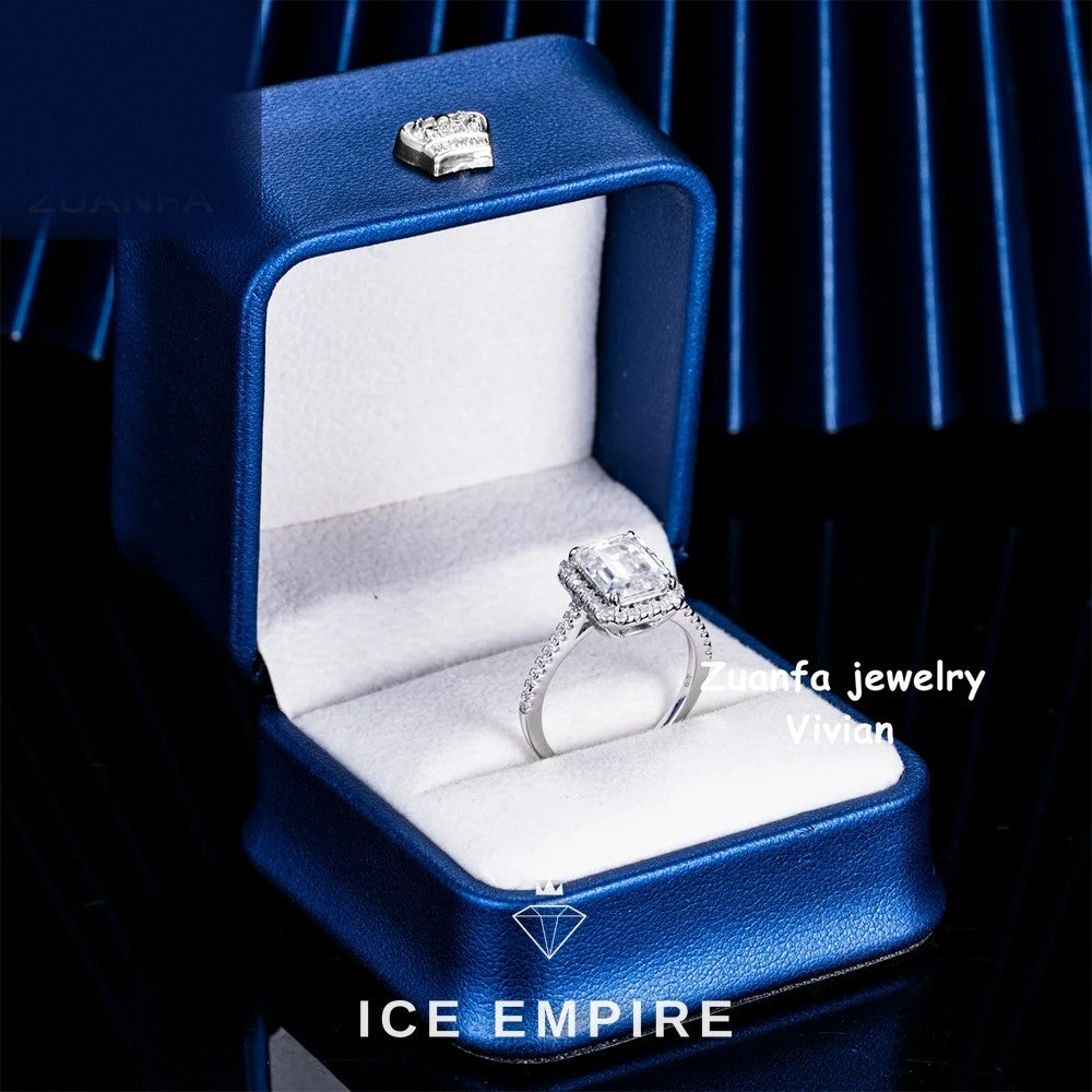 Iced Out 925 Silver Moissanite Ring