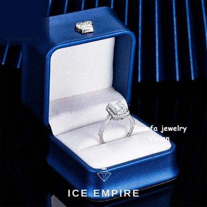 Iced Out 925 Silver Moissanite Ring