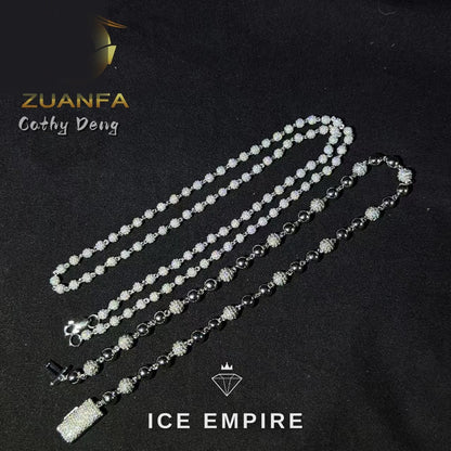 Iced Out Rose Gold Plated Moissanite Cuban Chain