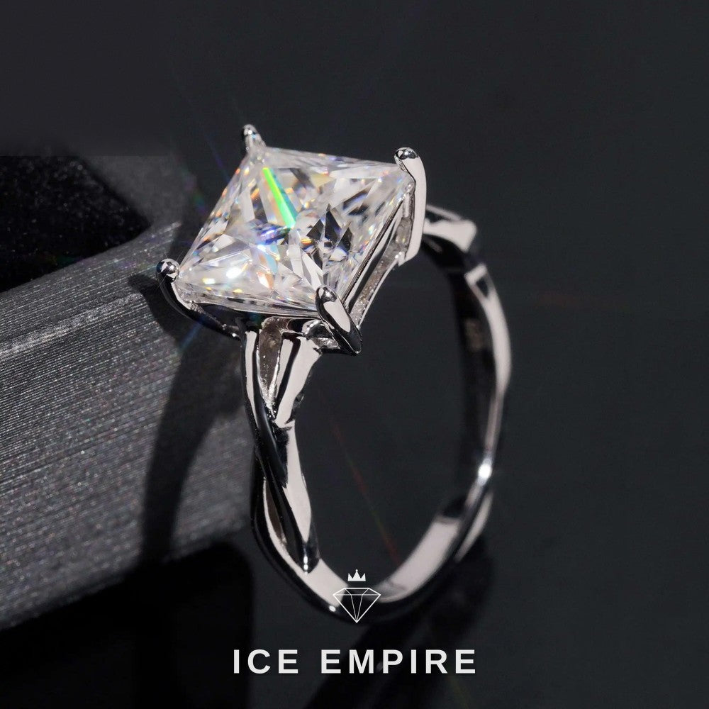 Iced Out 18K Gold Moissanite Wedding Band