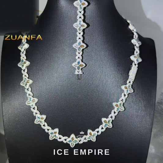 Iced Out Rose Gold Plated Moissanite Cuban Chain