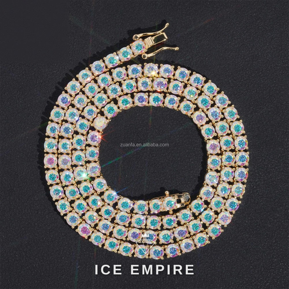 Iced Out Gold Plated Moissanite Cuban Chain