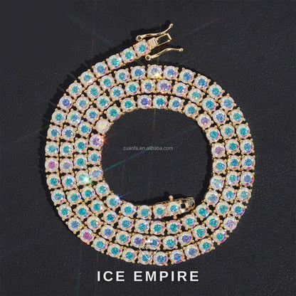 Iced Out Gold Plated Moissanite Cuban Chain
