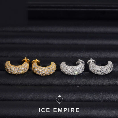 Iced Out Rose Gold Plated Moissanite Hoop Earrings