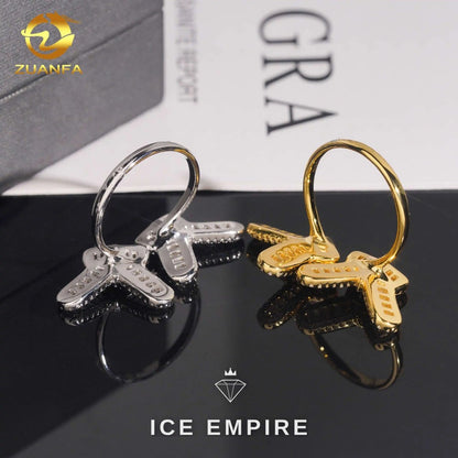 Iced Out Baguette Gold Plated Moissanite Ring