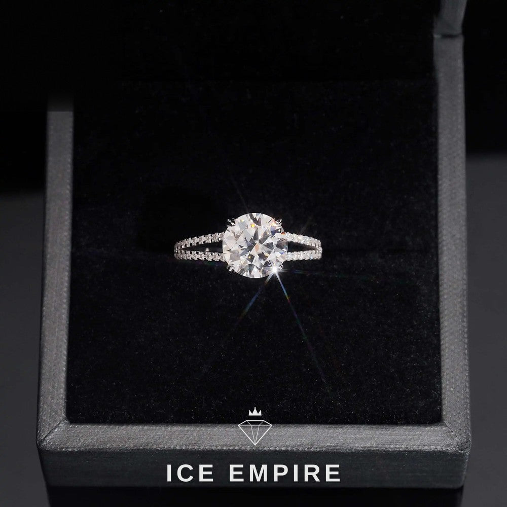 Iced Out Gold Plated Moissanite Engagement Ring
