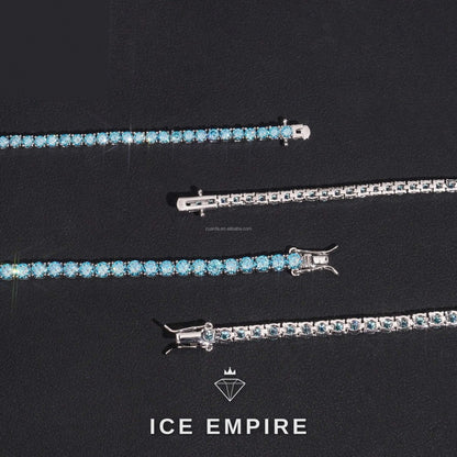 Iced Out 925 Silver Moissanite Tennis Chain