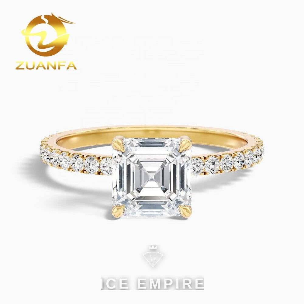 Iced Out 14K Gold Lab Grown Diamond Wedding Band